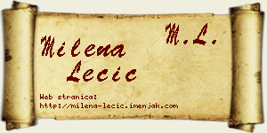 Milena Lečić vizit kartica
